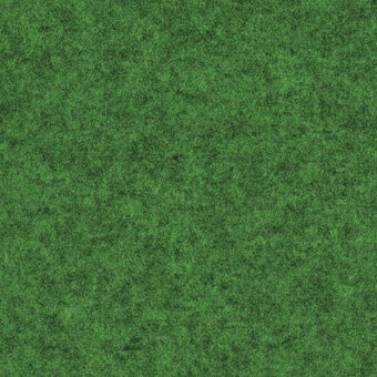 Artificial green grass texture with uniform color and dense blades, displaying a consistent carpet-like surface and a fabric label.