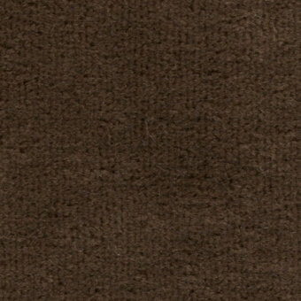 Brown fabric texture sample displaying a dense, fibrous weave with imprinted text “bross > fabric (b) ponza > col. 7027.09” and subtle pile variations.