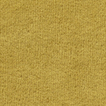 Bross fabric sample, mustard yellow texture, granular surface displaying “Ponza col. 7027.18” text, even lighting, studio shot.