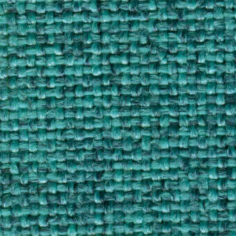 Teal woven fabric texture with heathered effect, displaying a dense grid pattern and matte finish; labeled “bross > fabric (b) sole > col. 412”.