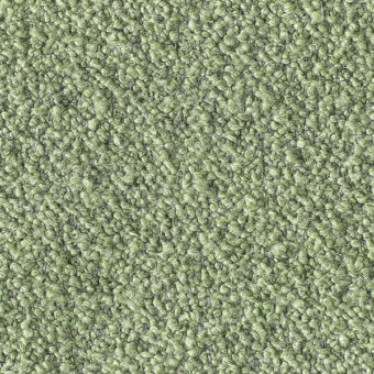 Sage green nubby fabric texture with looped pile, brand “orsetto” col. 26 label, consistent surface and diffused lighting.