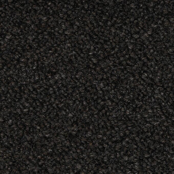 Charcoal gray looped pile fabric texture displaying short, dense loops; sample marked “bross orsetto col. 98 21” indicates material origin.