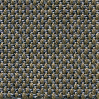 Woven fabric texture, light tan and gray-blue yarns, tight grid pattern, slightly twisted surface, bross steelcut trio col. 253.