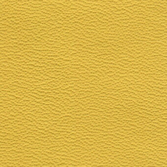 Mustard yellow textured surface with matte finish, displaying a bumpy, ridged pattern; sample text reads “bross > leather (d) sweet > col. 522”.