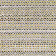 Fabric swatch with horizontal geometric pattern in light gray and beige, featuring small triangles, matte weave, CPRN Homood co1025 col. text.