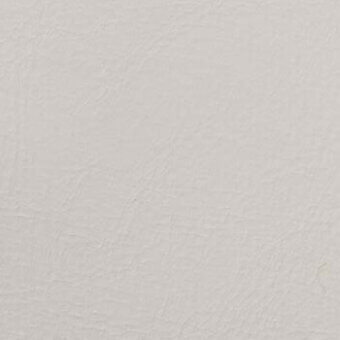 Pale grey eco leather nappa sample with a fine, mottled grain and matte finish, displaying subtle creases and a uniform, cool tone.