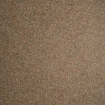 Casa Casati fabric sample, warm brown wool blend, dense weave texture with mottled effect and matte finish, labeled ‘Il Panno 1263’.