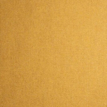 Mustard yellow fabric swatch with felt-like texture, displaying tonal variations; “casa casati il panno 1268” text at bottom.
