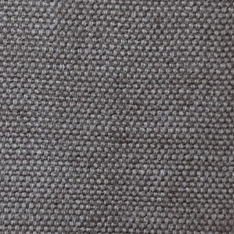 Medium gray woven fabric texture with irregular nubby loops, identified as “casa casati rock” wool blend, matte finish.