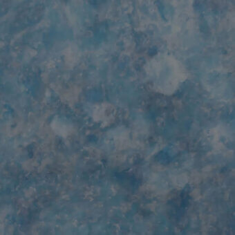 Cobalt blue mirror with frosted texture, displaying swirling patterns and a granular, uneven surface in cool, muted tones.