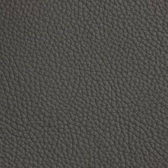 Dark gray leather texture with a dense, pebbled grain and matte finish, displaying subtle shading and an interwoven pore network.
