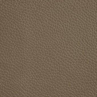 Tanned leather texture displaying a dense grain pattern with irregular wrinkles, finished matte in a warm neutral brown tone.