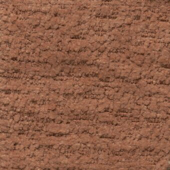 Karma bouclè fabric texture, terracotta color, dense looped pile with subtle tonal variations and a matte, nubby surface.