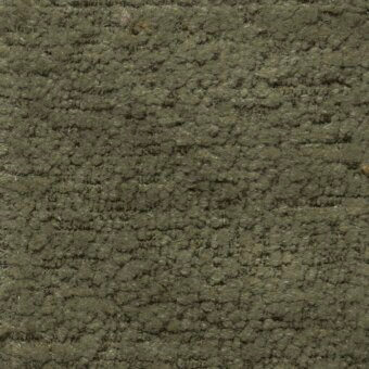 Karma Bouclé 21 fabric texture, muted olive green, dense looped weave with subtle tonal variations and a nubby, slightly raised surface.