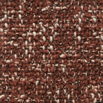 Woven fabric, reddish-brown and off-white, irregular nubby texture from Cierre1972’s “funky” collection (cat. 1) with a speckled, network pattern.