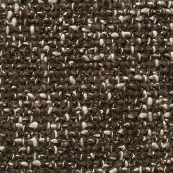 Brown woven fabric texture, speckled with cream fibers, irregular chunky weave, tactile nubby strands, studio sample from Cierre1972 funky collection.