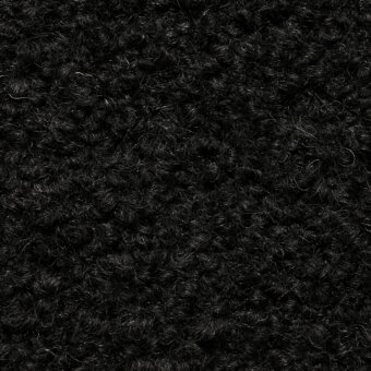 Black Smilla Stretch fabric sample from cierre1972, dense textured pile with irregular curled fibers, uniform density, no visible pattern.