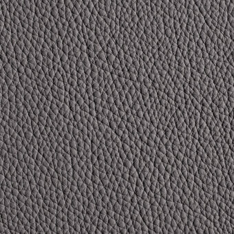 Gray leather texture with pebble-grain pattern, displaying a dense, irregular surface and matte finish; consistent medium gray tone.