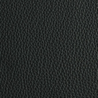 Black leather texture with a dense, repeating pebble grain pattern; matte finish, consistent color, and subtle Windsor product code label.