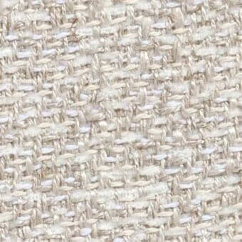 Creamy off-white tweed fabric with a plain weave, featuring subtle silvery-white thread variations and a dense, nubby texture.