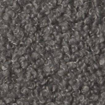 Dark gray looped pile fabric texture with dense, coiled loops and a plush, fuzzy surface exhibiting subtle tonal variations.
