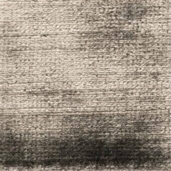 Woven fabric sample, beige and taupe horizontal stripes, coarse texture with sheen, Constantini Pietro label visible.
