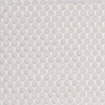 Off-white woven fabric texture features a dense, repeating hexagonal pattern with a matte finish and subtle three-dimensional weave.