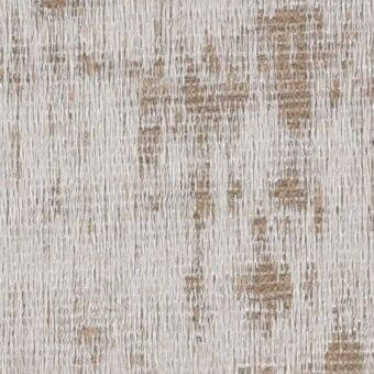 Textured fabric sample in off-white and tan with a vertical, distressed wood grain pattern and “costantini pietro” label.