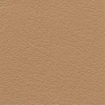 Tan leather sample with granular texture and matte finish, displaying natural grain and subtle tonal variations across the surface.