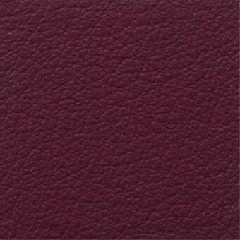 Burgundy leather upholstery sample with a granular texture, matte finish, and natural grain; identified as Constantini Pietro leather 843.