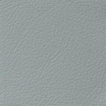 Gray leather upholstery sample with a matte finish and granular texture, displaying a natural grain and subtle surface indentations.