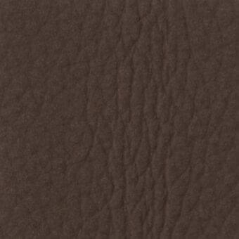 Brown leather sample with irregular, raised texture and matte finish; label reads "costantini pietro > leathers > 908".