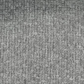 Heathered gray upholstery fabric with dense, regular weave and speckled yarns; label reads “ditre italia > fabric (e) > even > even 608.”