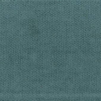 Teal fabric texture sample with short pile and granular surface, heathered tonal variations, matte finish, ditre italia logan 012 label.