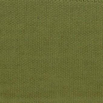 Olive-green woven fabric texture sample with a nubby surface, raw edge, and matte finish; labeled “ditre italia Logan 015”.