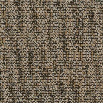 Pablo 75 fabric texture from Ditre Italia features a dense geometric pattern in dark brown, tan, and mustard yellow tones with a woven surface.