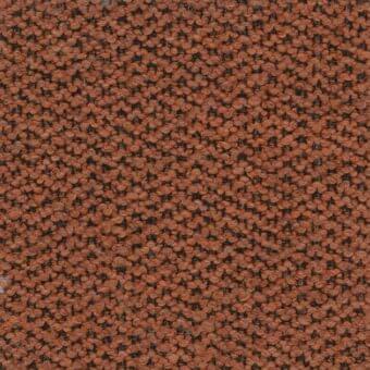 Terracotta fabric texture with speckled weave, featuring brown and gray knots; matte finish, ditre italia potter 529 sample tag visible.