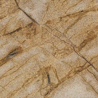 Light tan and brown variegated stone texture, “ma09 spiderman” by Ditre Italia, with coarse granular surface and diagonal black veins.