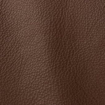 Dark brown leather texture with a dense pebbled grain, matte finish, and consistent color, suggesting full-grain quality against a neutral backdrop.