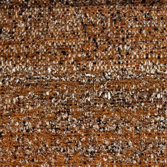 Woven fabric texture, earthy brown and gold, irregular speckled pattern with coarse open weave and visible yarn grid structure.
