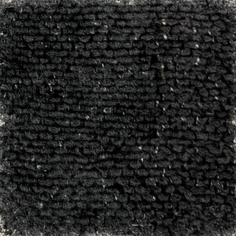 Charcoal gray woven fabric texture with nubby loops, light gray flecks, and a distressed appearance; label reads "egoitaliano > fabric (b) > terra > lobby 800."