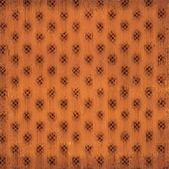 Floral textile with repeating pattern in orange-brown, featuring dark brown squares and subtle vertical weave texture, labeled “egoitaliano bounce”.