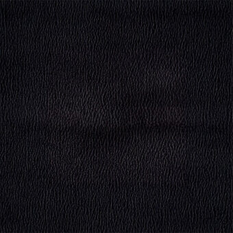 Dark gray leather textile with dense vertical lines, horizontally folded with a central crease, exhibiting a looped surface texture.