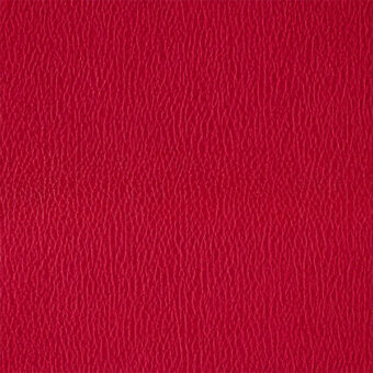 Red leather texture sample with interwoven linear pattern, matte finish, pebbled surface, “egoitaliano mellow 7597” imprinted.