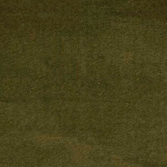 Olive-green microfiber fabric sample with a short, mottled pile and horizontal weave; studio shot displaying texture, color, and “egoitaliano” branding.