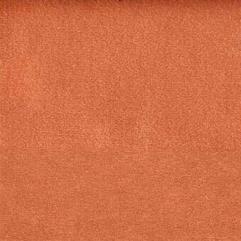 Terracotta microfibra fabric texture with a dense, short pile weave and granular surface; “egoitaliano gb 3007 172” printed label.