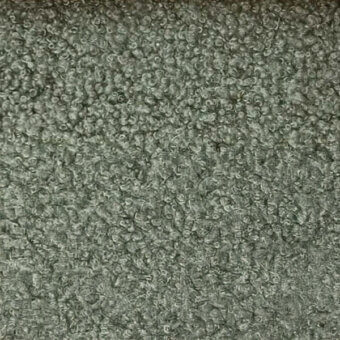 Microfiber textile sample, muted gray tone, dense coiled fibers create a three-dimensional, irregular pattern with a matte finish.