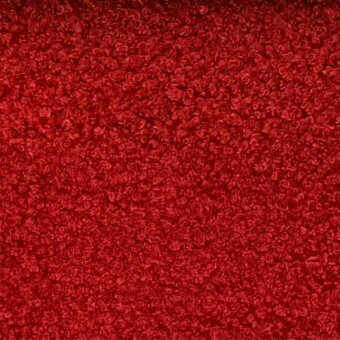 Microfibra fabric sample, deep red, looped pile texture; egoitaliano Naixe 20 textile with consistent color and dense, repeating fiber pattern.