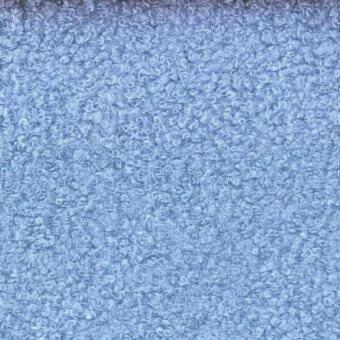 Naixe microfibra texture sample, celeste blue, irregular surface with rounded protrusions, egoitaliano brand, studio lighting.