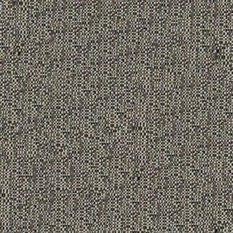 Woven fabric texture, dark brown and light beige threads, dense irregular pattern, neutral palette, coarse nubby surface, interior textile sample.